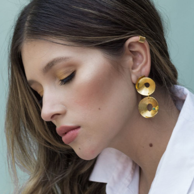 GOLD ROUNDED EARRINGS