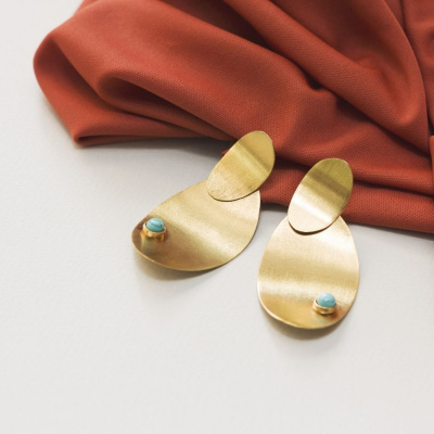 TURQUOISE & GOLD EARRINGS