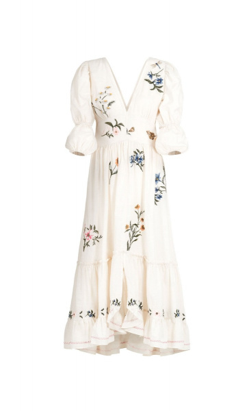 Embroidered White Maxi dress