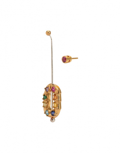 GOLD AND PRECIOUS STONES EARRINGS