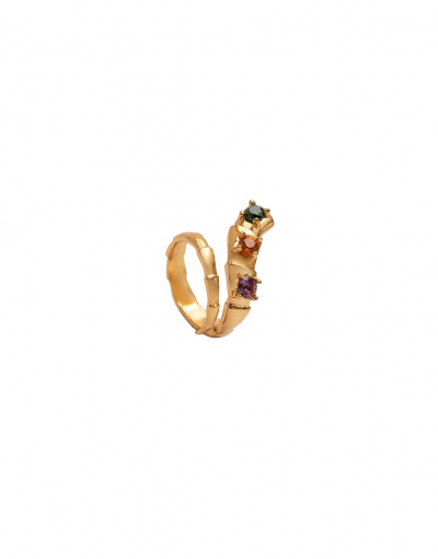 GOLDEN SNAKE RING WITH STONES