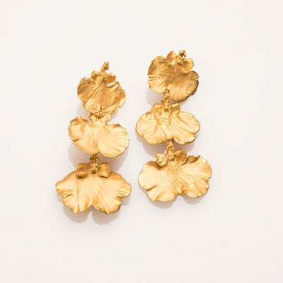Oncidium Gold Plated Earrings