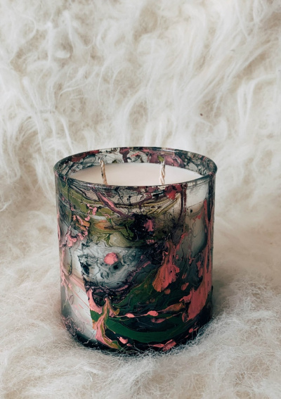 SMALL HAND PAINTED CANDLE