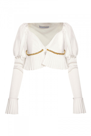 White top with pleats