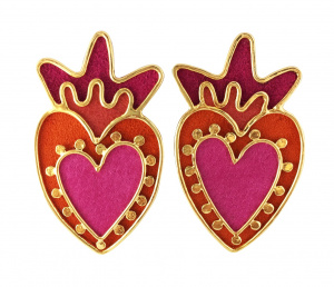 Two Colors Heart earrings